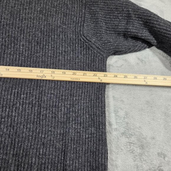 Cabelas Sweater Mens Large Gray Wool Ribbed Elbow Patch Hunting Pullover - Picture 7 of 8